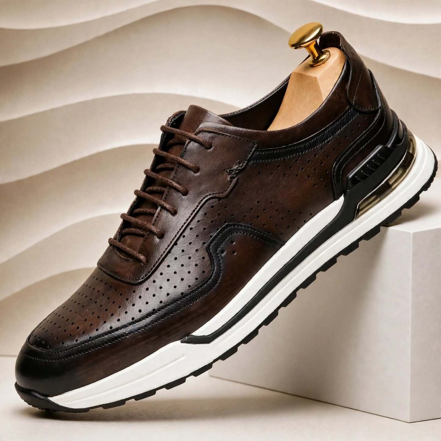 Men’s Premium Cowhide Leather Casual Sneakers – Multiple Colors