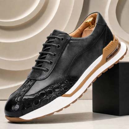 Men’s Premium Cowhide Leather Casual Sneakers – Multiple Colors
