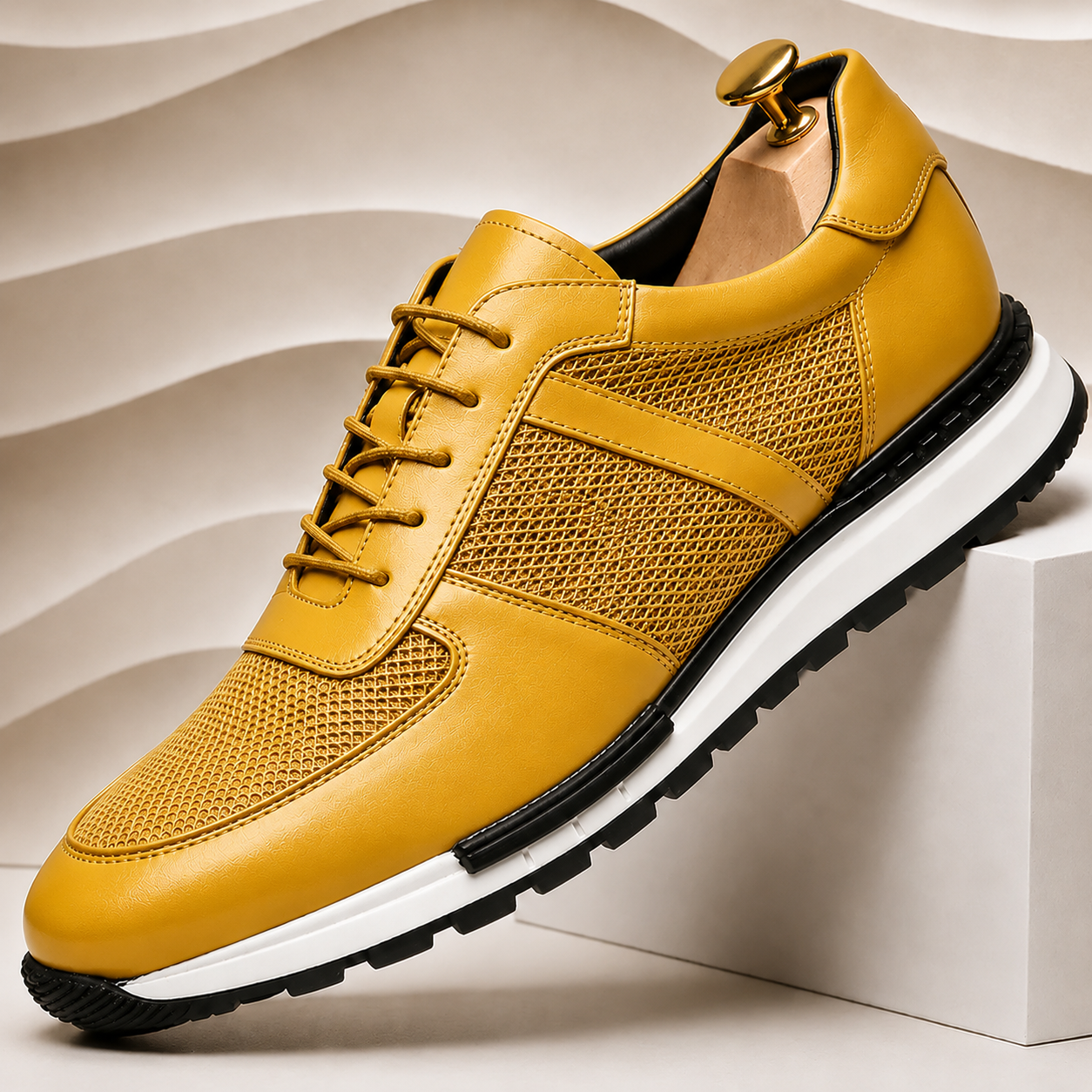 Men’s Premium Cowhide Leather Casual Sneakers – Multiple Colors