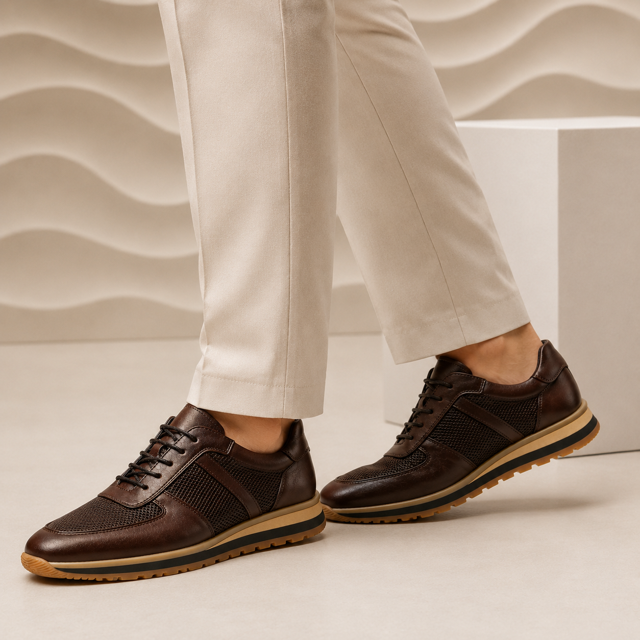 Men’s Premium Cowhide Leather Casual Sneakers – Multiple Colors