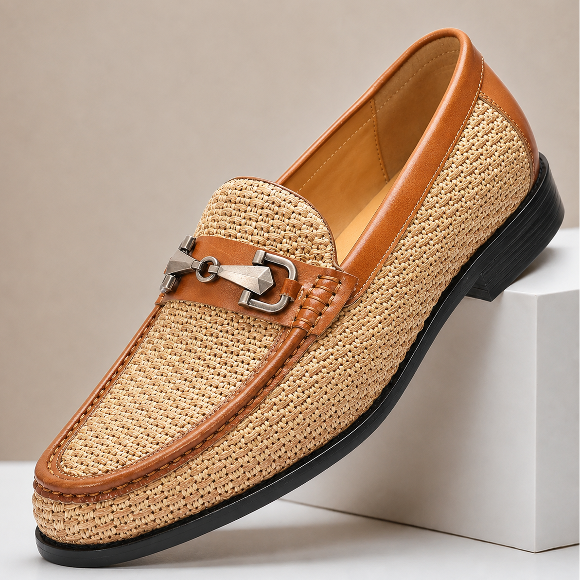 Men's Genuine Leather Horsebit Loafers—Luxury Slip-On Dress Shoes