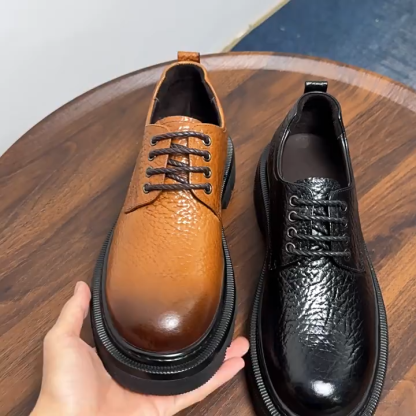 Stylish and Versatile Men's Plus-Size Genuine Leather Derby Shoes