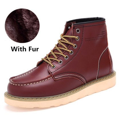 Vintage leather boots for men comfortable British style large size outdoor work boots