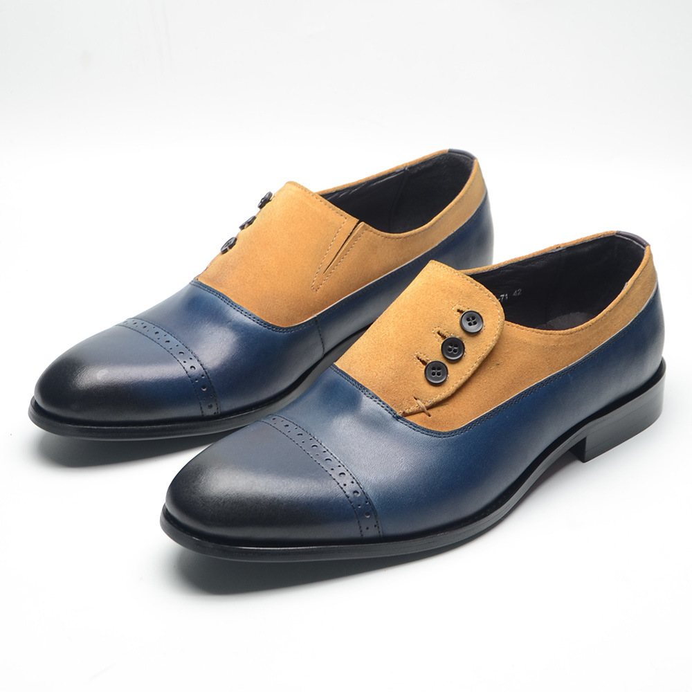 Men's high quality simple cow suede and top layer cowhide casual leather loafers light luxury men's shoes factory direct sales