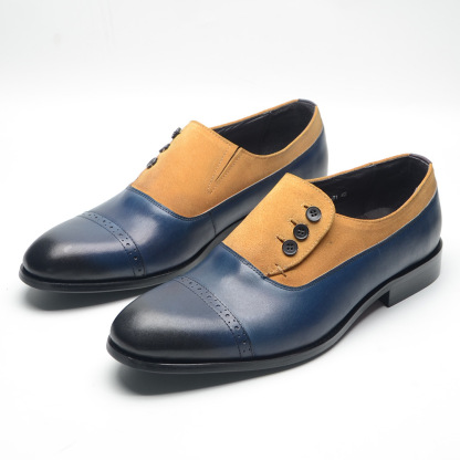 Men's high quality simple cow suede and top layer cowhide casual leather loafers light luxury men's shoes factory direct sales