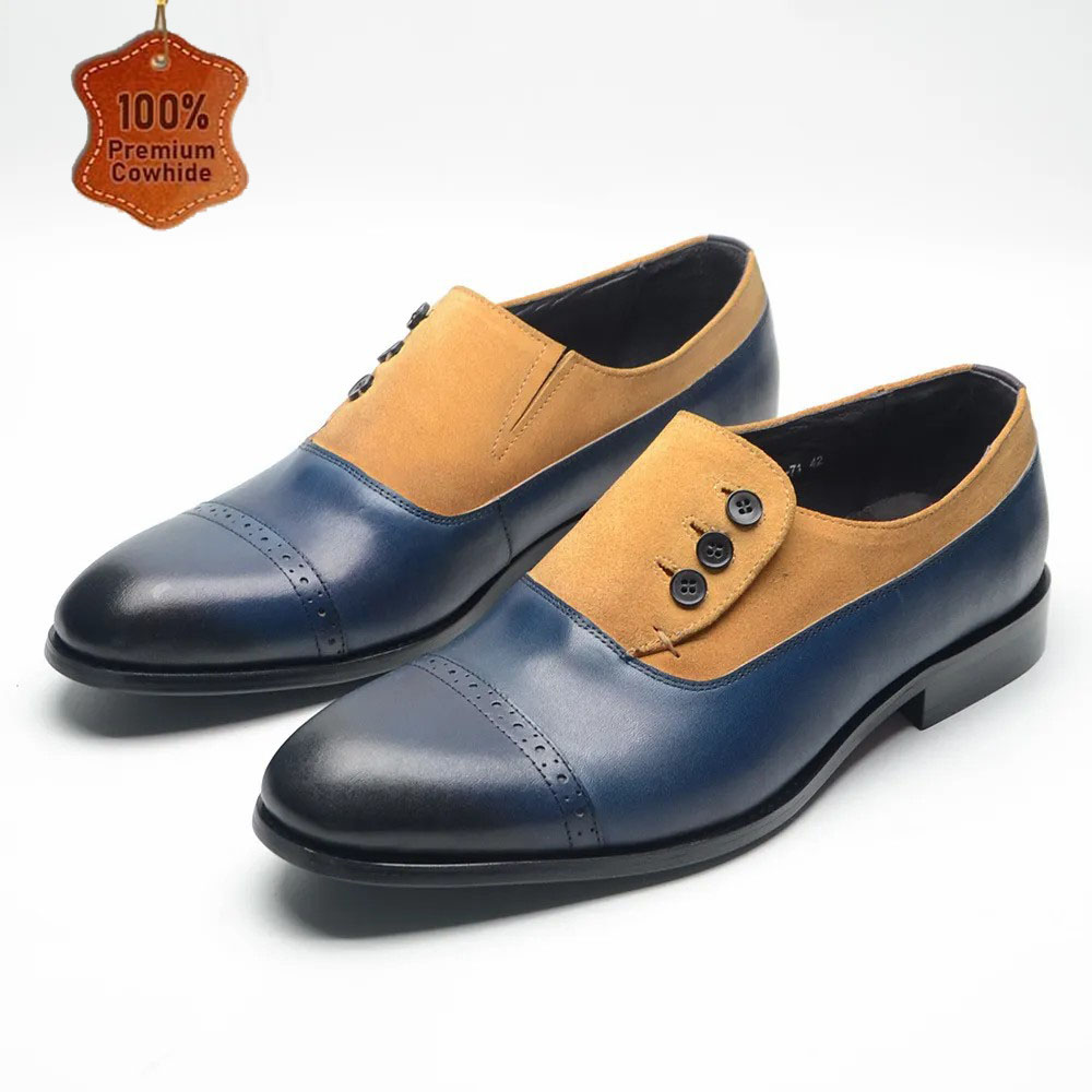 Men's top layer cowhide casual leather loafers