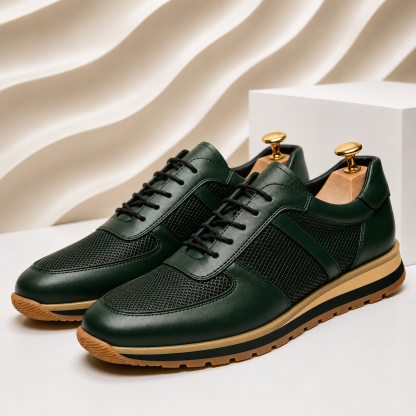 Men’s Premium Cowhide Leather Casual Sneakers – Multiple Colors