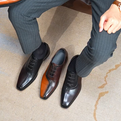 Classic color matching fashionable men's Oxford shoes