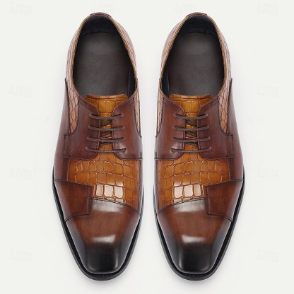 Men's Oxfords Crocodile Pattern Home Daily Cowhide Comfortable Slip Resistant