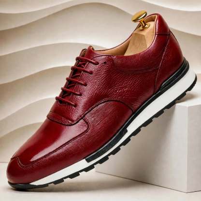 Men’s Premium Cowhide Leather Casual Sneakers – Multiple Colors