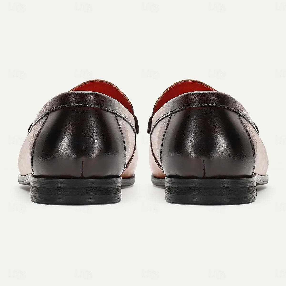 Men's Brown Perforated Leather Loafers