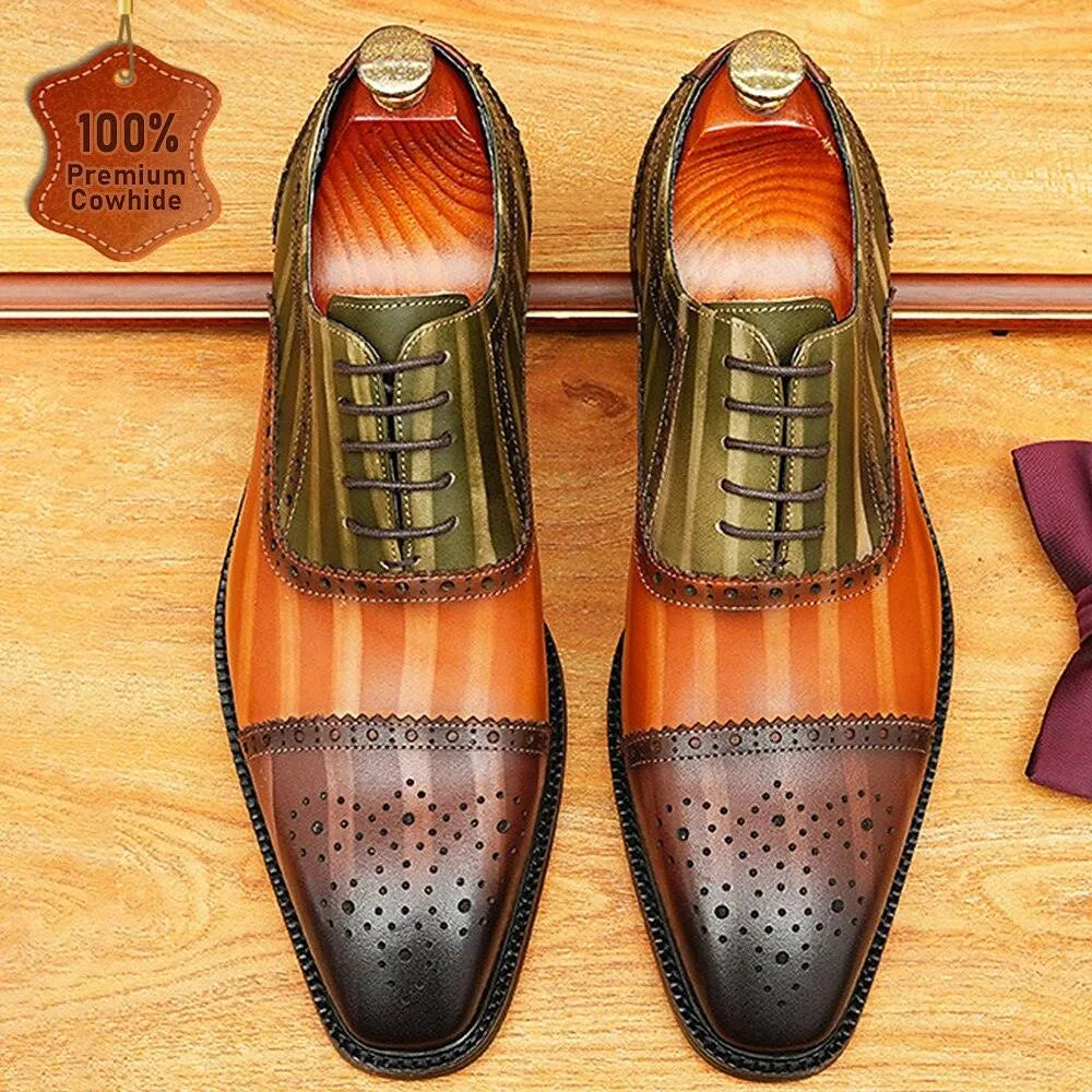 Men’s Hand-Polished Wingtip Oxford Shoes