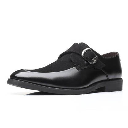Classic Men Belt Buckle Round Toe Suede Monk Shoes
