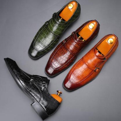 Men Dress Shoes Crocodile Print