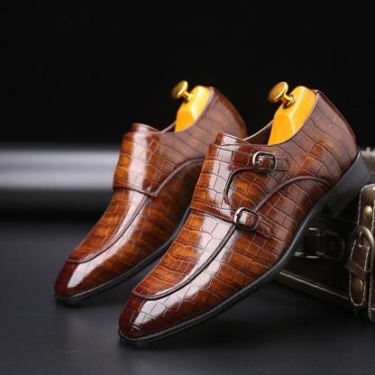 Men Dress Shoes Crocodile Print