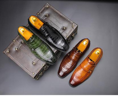Men Dress Shoes Crocodile Print