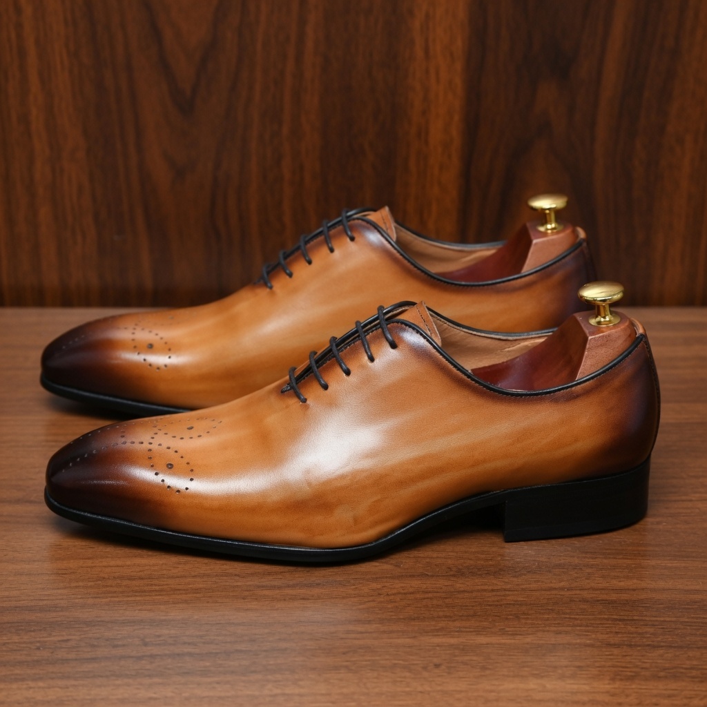 Large Size Men's Genuine Leather Oxford Shoes | Stylish Pointed Toe Formal Shoes with Wide Width (6 Colors: Yellow/Blue/Brown/Green/Black/Purple) | Premium Comfort Dress Shoes for Business & Weddings