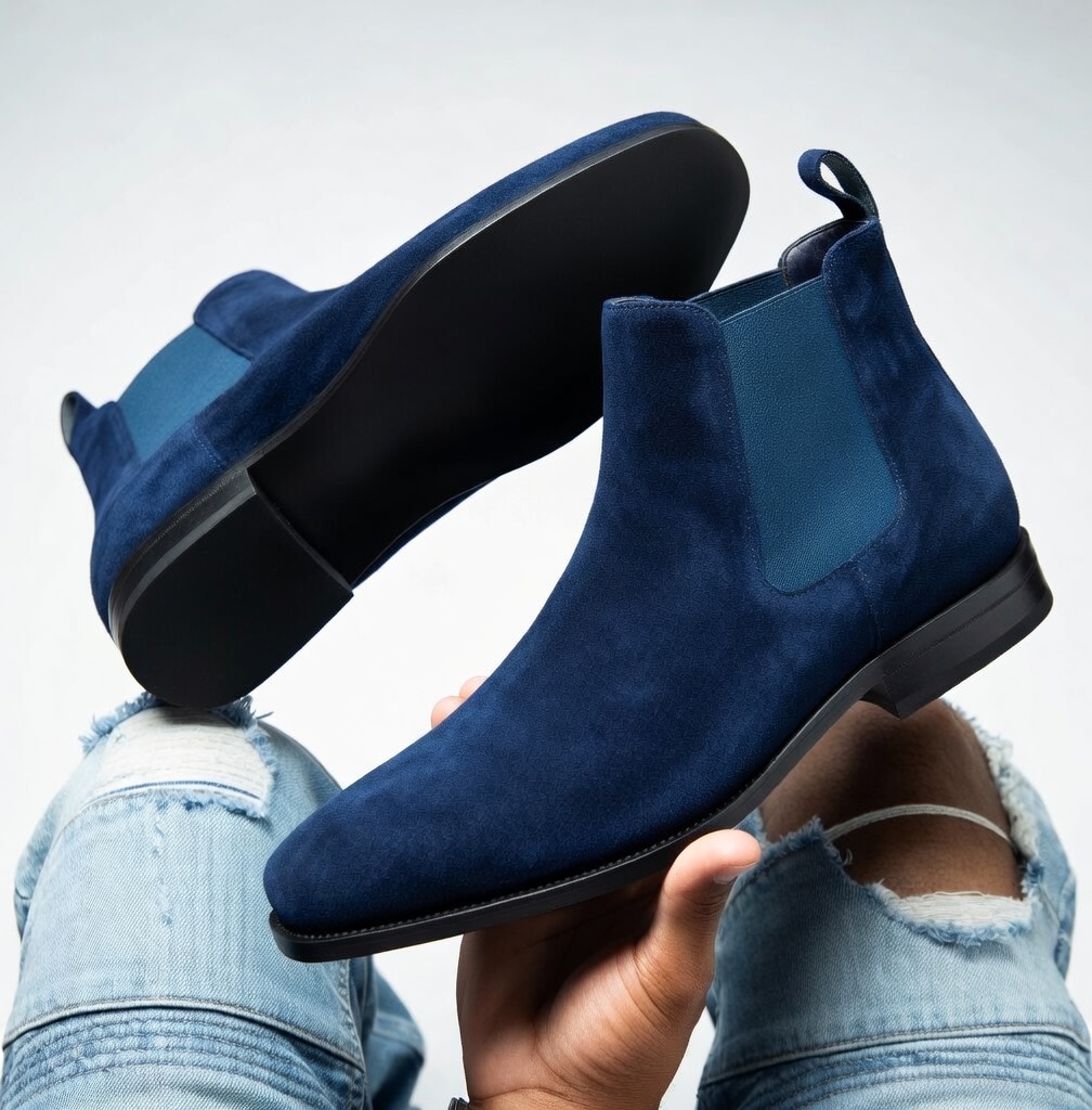 GENTLEMAN™Men's Blue & Black Chelsea Boots – Classic Comfortable Style