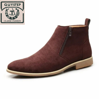 GUYSTEP™- Solid color versatile fashion Martin boots for men Zipper Chelsea boots for men cross-border wholesale