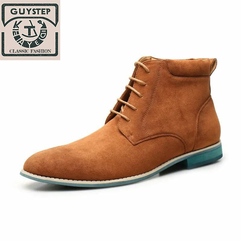 New pointed lace-up men's Martin boots, outdoor fashion boots for men
