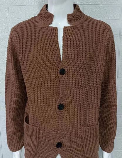 European and American sweaters men's slim stand collar knitted cardigan autumn and winter jacket cross-border Amazon Europe station large size men's clothing