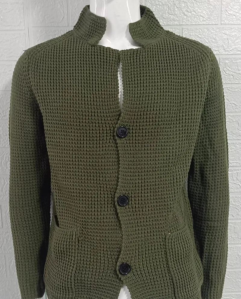 European and American sweaters men's slim stand collar knitted cardigan autumn and winter jacket cross-border Amazon Europe station large size men's clothing