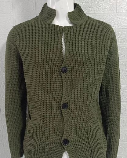 European and American sweaters men's slim stand collar knitted cardigan autumn and winter jacket cross-border Amazon Europe station large size men's clothing