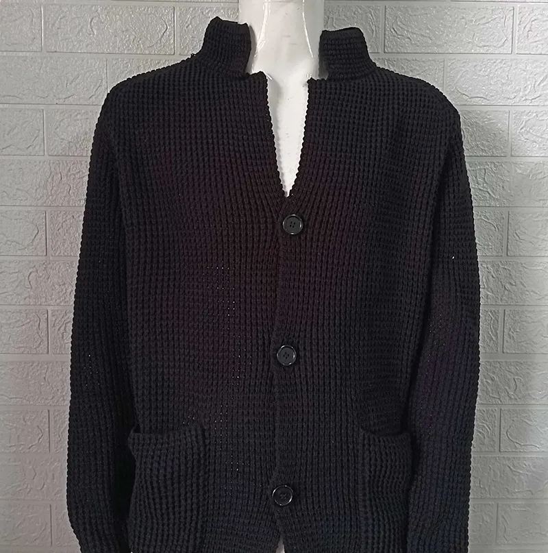 European and American sweaters men's slim stand collar knitted cardigan autumn and winter jacket cross-border Amazon Europe station large size men's clothing