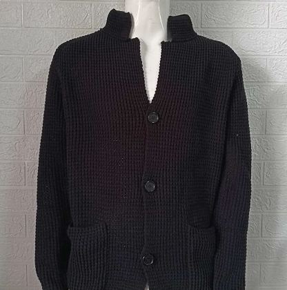 European and American sweaters men's slim stand collar knitted cardigan autumn and winter jacket cross-border Amazon Europe station large size men's clothing