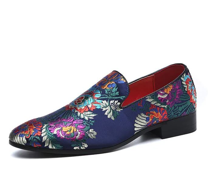 Exquisite Chinese Style Embroidery Men Loafers Shoes
