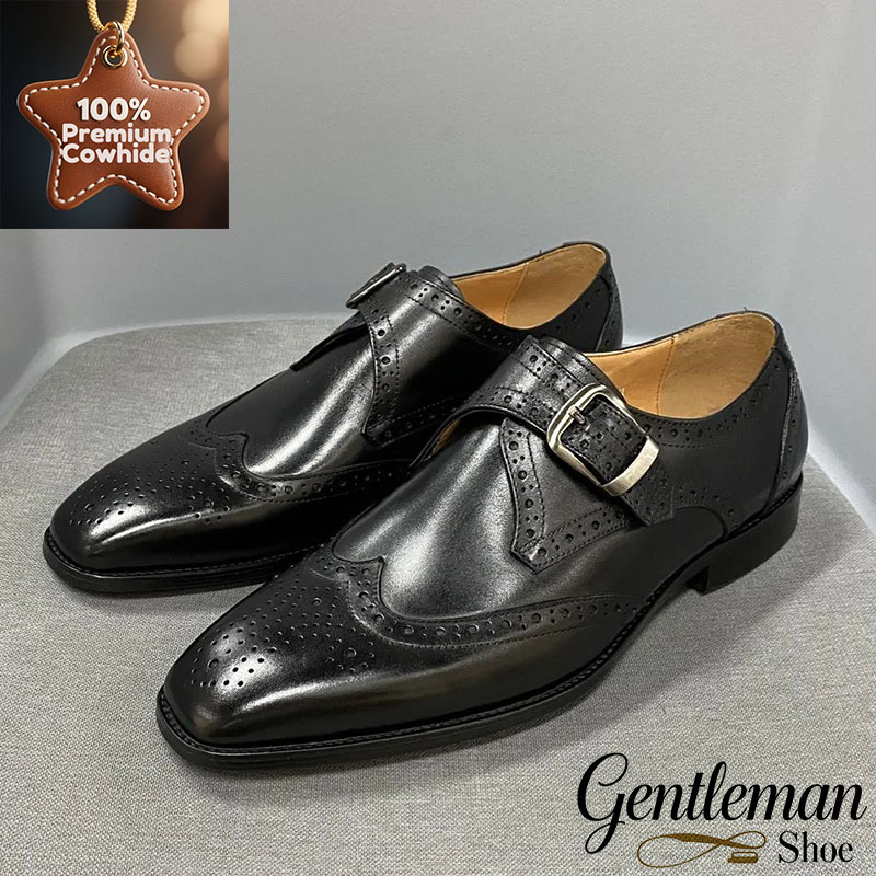 GENTLEMAN™Men's side buckle business leather shoes