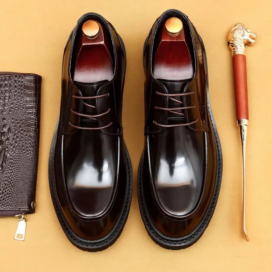 Italian Dress Shoes Leather Fashion for Men Pointed Formal Shoes Men Formal Office 2024 Spring Party Luxury Mirror Oxford Shoes