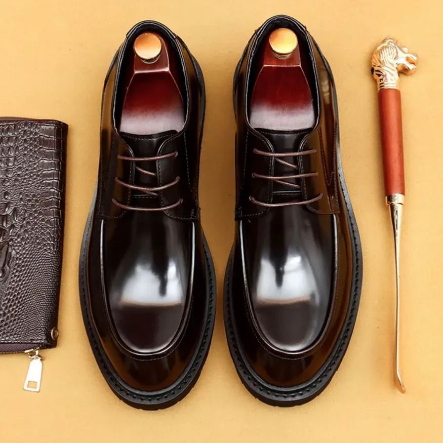 Italian Dress Shoes Leather Fashion for Men Pointed Formal Shoes Men Formal Office 2024 Spring Party Luxury Mirror Oxford Shoes