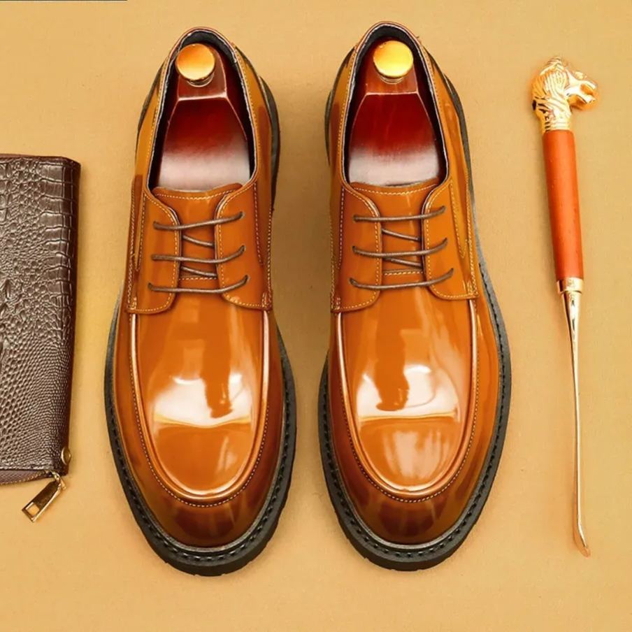 Italian Dress Shoes Leather Fashion for Men Pointed Formal Shoes Men Formal Office 2024 Spring Party Luxury Mirror Oxford Shoes