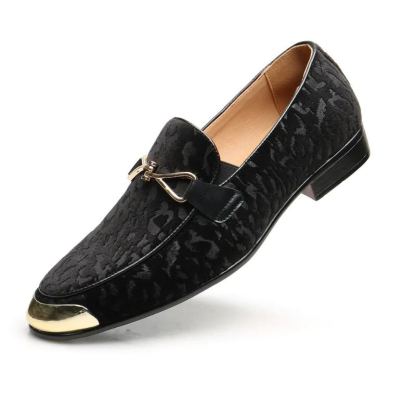 Suede dark pattern fashion loafers