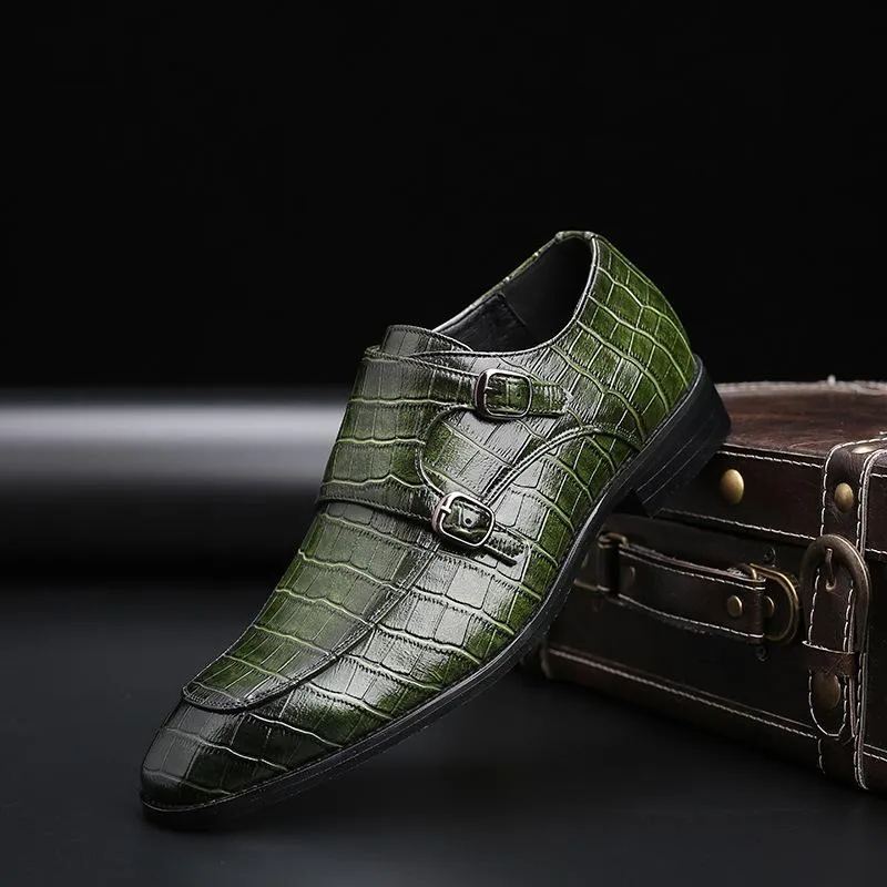 Men Dress Shoes Crocodile Print