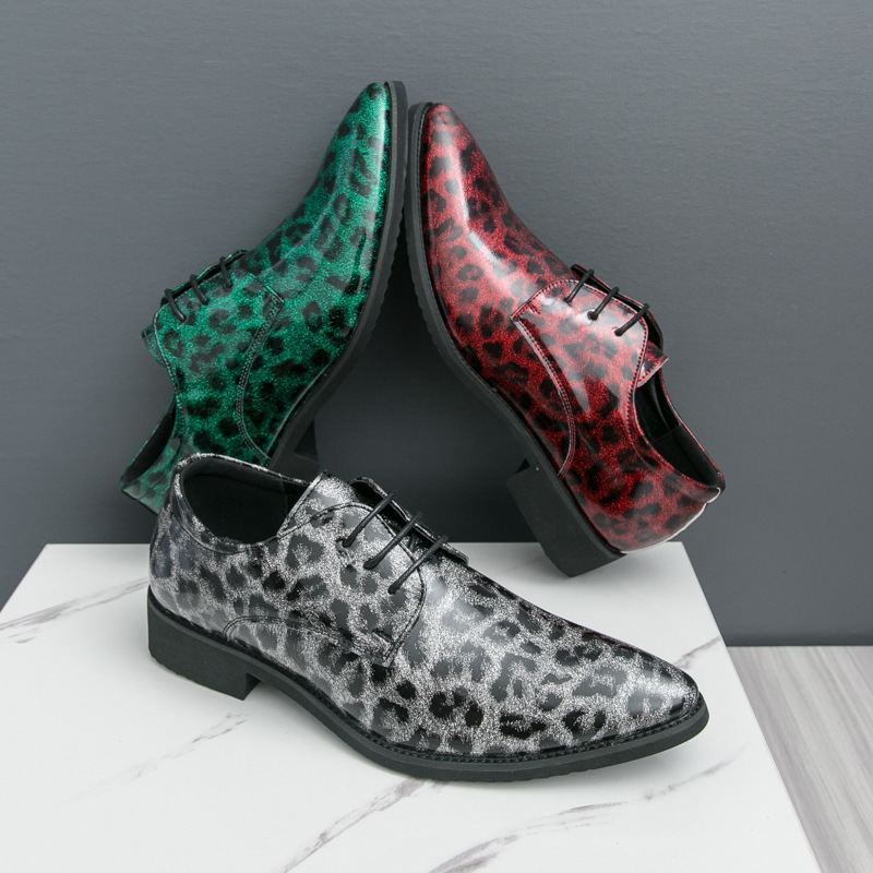 [Copy]2025 Men's Spring and Autumn Patent Leather Smooth Pointed Snake Pattern Slip-On Shoes