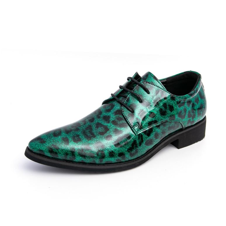 [Copy]2025 Men's Spring and Autumn Patent Leather Smooth Pointed Snake Pattern Slip-On Shoes