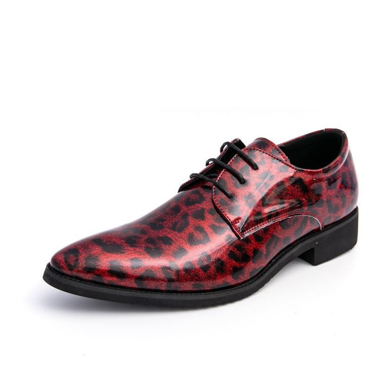 [Copy]2025 Men's Spring and Autumn Patent Leather Smooth Pointed Snake Pattern Slip-On Shoes