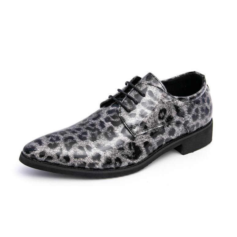 [Copy]2025 Men's Spring and Autumn Patent Leather Smooth Pointed Snake Pattern Slip-On Shoes