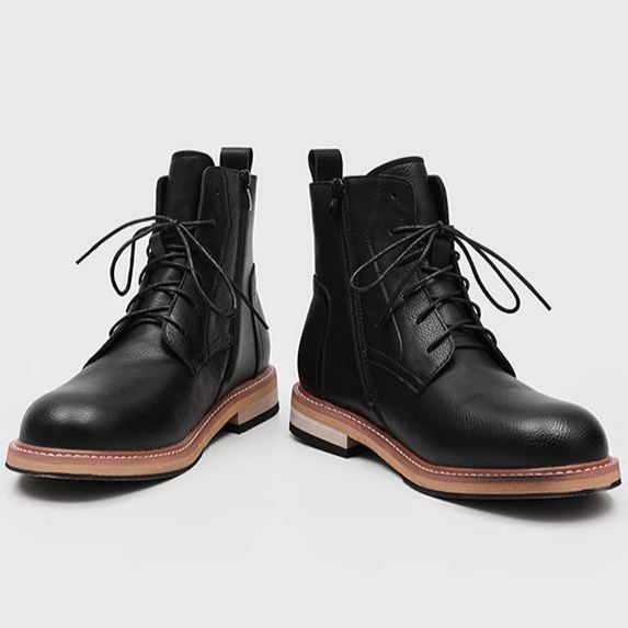 Mid-top workwear style thick-soled retro men's Martin boots