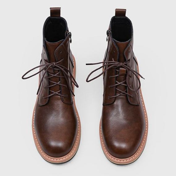 Mid-top workwear style thick-soled retro men's Martin boots