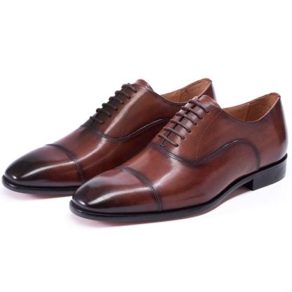 Men's smooth leather lace-up dress shoes