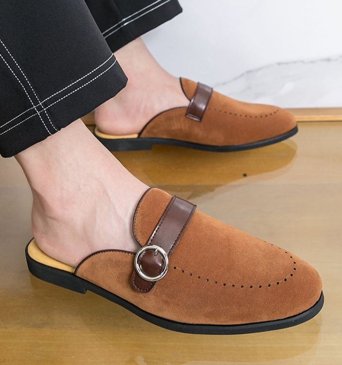 [Copy]Men's Summer Metal Buckle Backless Casual Sandals