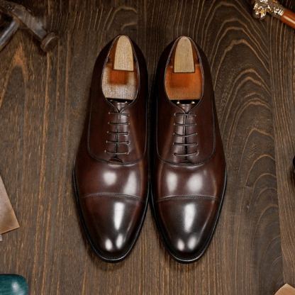[Copy]Handcrafted glossy crocodile-patterned genuine leather men's loafers