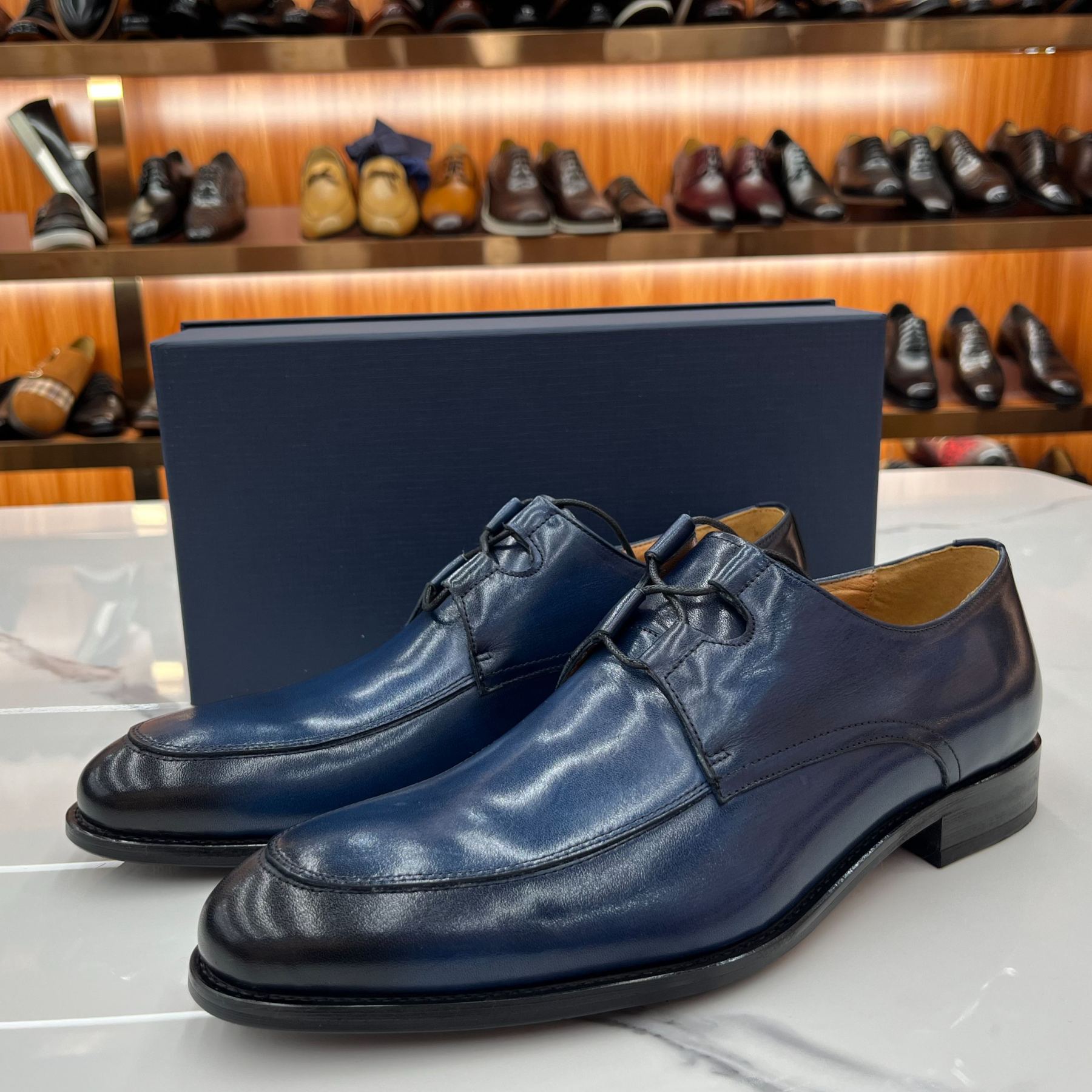 [Copy]Men's Genuine Leather Patent Leather Loafers Business Slip-on Formal Shoes