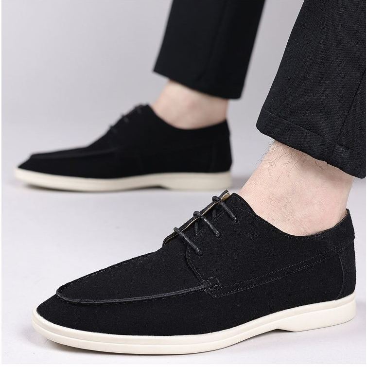[Copy]Genuine Leather Men's Lace-Up Flat Casual Sneakers