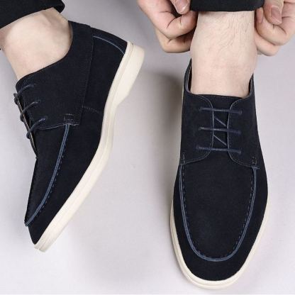 [Copy]Genuine Leather Men's Lace-Up Flat Casual Sneakers