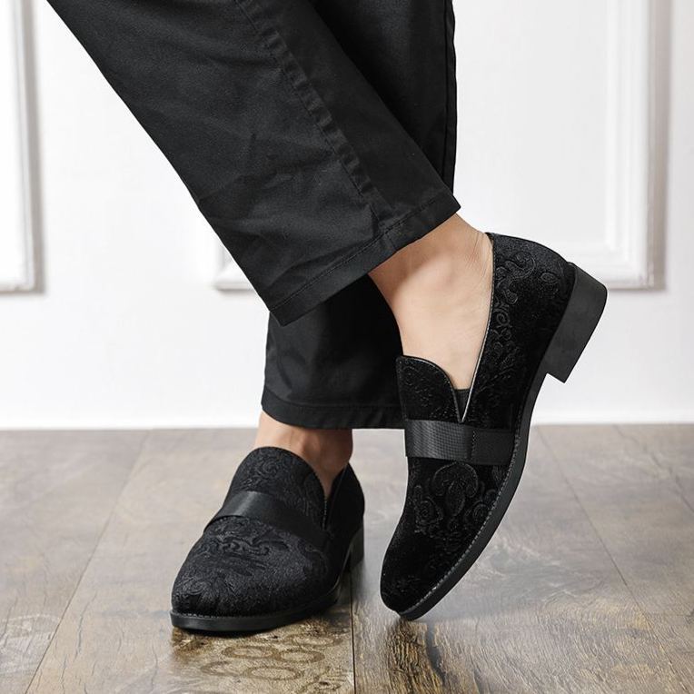 [Copy]Men's shiny leather loafers with metal horsebit