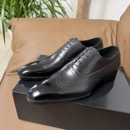 Men's Classic Versatile Black Leather Oxford Shoes